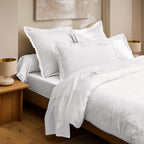“Prestige” Flat Sheet - Cotton Satin - White
