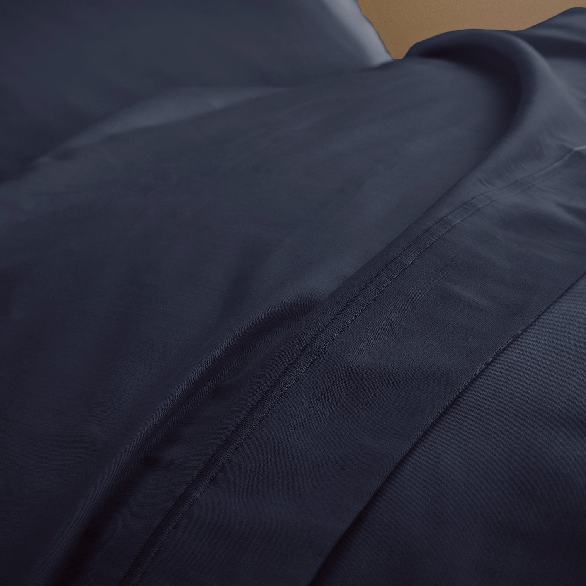 “Prestige” Flat Sheet - Cotton Satin - Velvet Blue