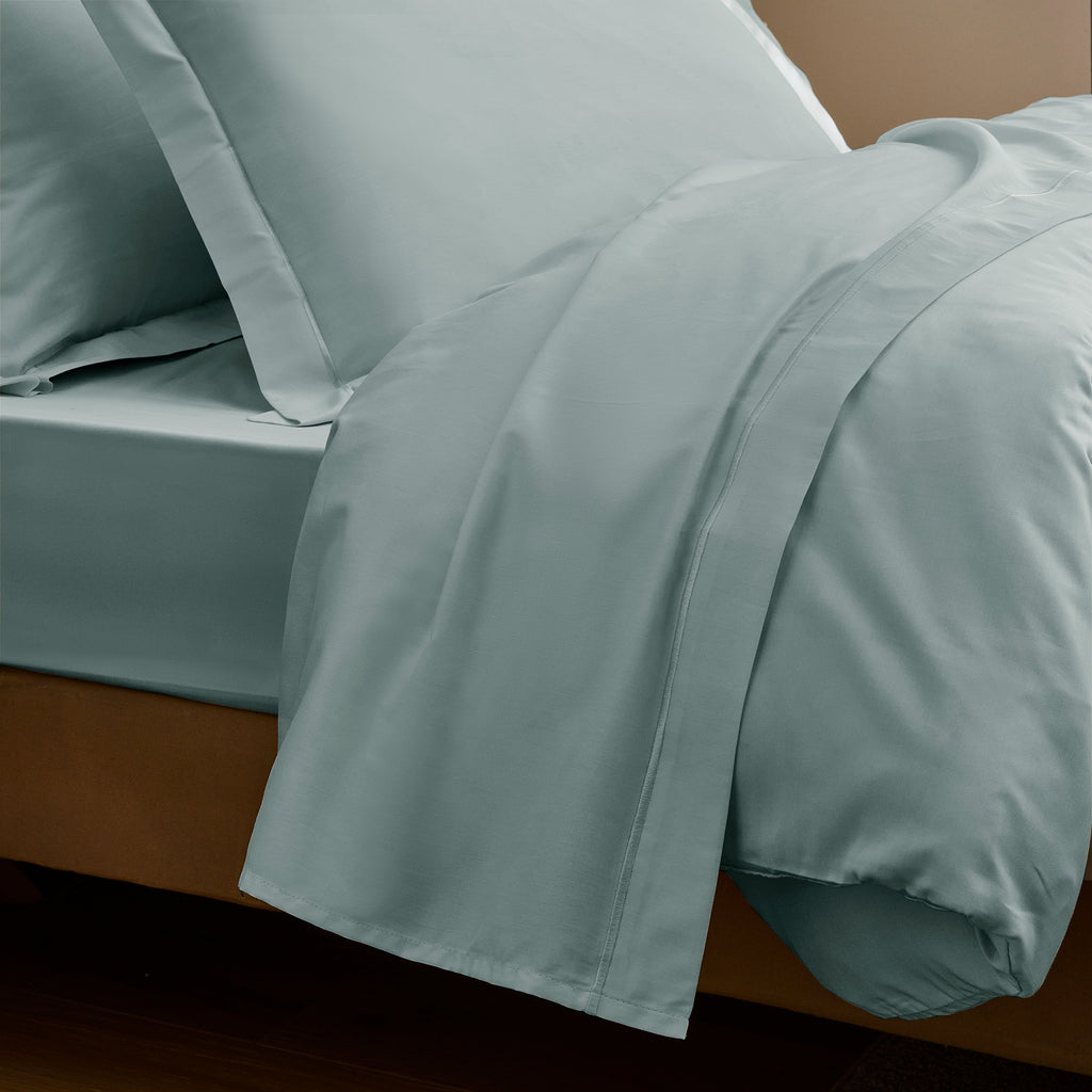 “Prestige” Flat Sheet - Cotton Satin - Celadon