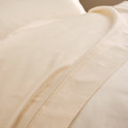"Prestige" Flat Sheet - Cotton Satin - Cream