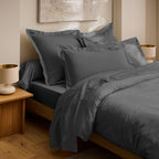 "Prestige" Flat Sheet - Cotton Satin - Graphite