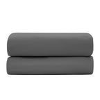"Prestige" Flat Sheet - Cotton Satin - Graphite