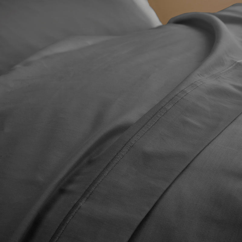 Drap Plat "Prestige" - Satin De Coton - Graphite