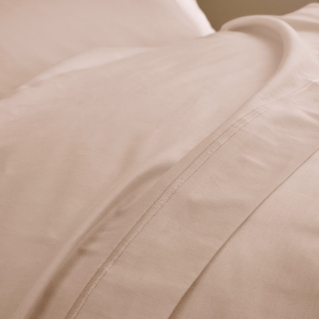 “Prestige” Flat Sheet - Cotton Satin - Blush Pink