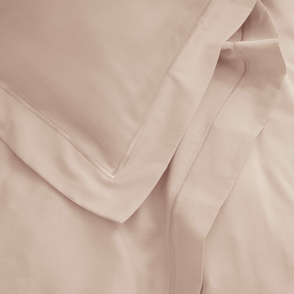 “Prestige” Flat Sheet - Cotton Satin - Blush Pink
