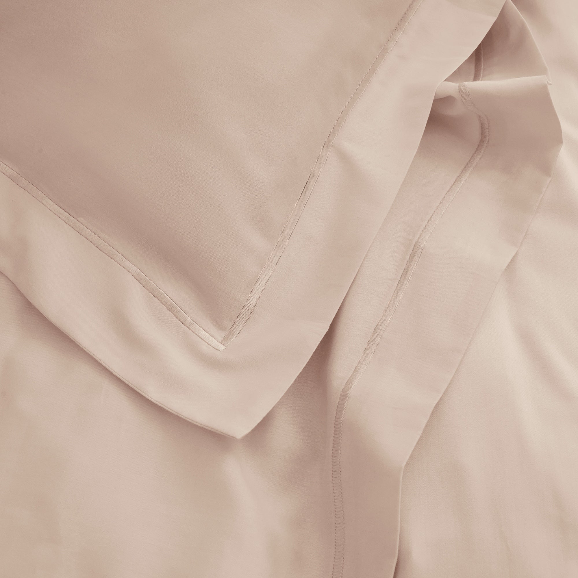 “Prestige” Flat Sheet - Cotton Satin - Blush Pink