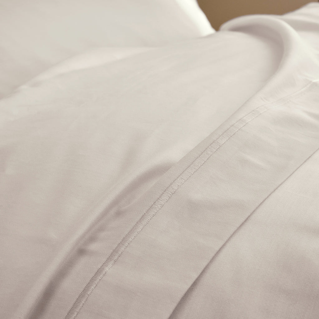"Prestige" Flat Sheet - Cotton Satin - Sand