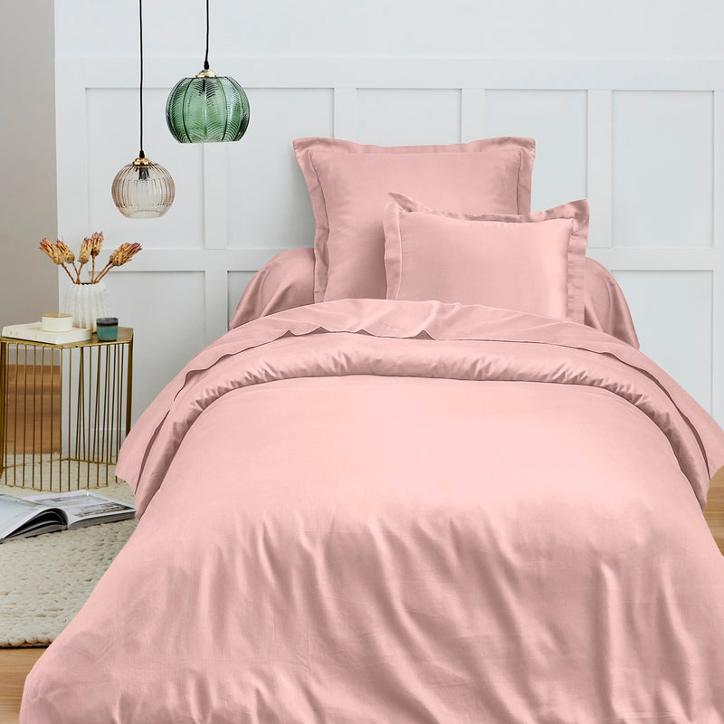 Housse De Couette - 100% Coton - Rose Dragee