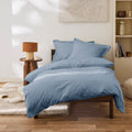 Housse De Couette - 100% Percale Coton - Bleu Jean