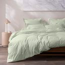 Housse De Couette - 100% Percale Coton - Vert D'Eau