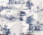 Juego de Edredón Estampado Doble Cara + 2 Fundas de Almohada con Volantes Planos de Piqué - 100% Puro Algodón Percal Peinado