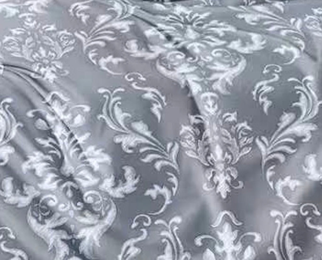 Parure De Couette Imprimé Double Face + 2 Taies D'Oreiller Volant Plat Piqué - 100% Percale Pur Coton Peigné