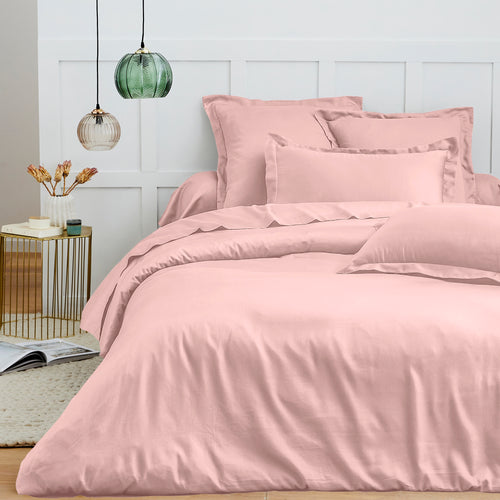 Housse De Couette - 100% Coton - Rose Dragee
