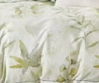 Parure De Couette Imprimé Double Face + 2 Taies D'Oreiller Volant Plat Piqué - 100% Percale Pur Coton Peigné