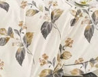 Parure De Couette Imprimé Double Face + 2 Taies D'Oreiller Volant Plat Piqué - 100% Percale Pur Coton Peigné