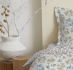 Parure De Couette 2 Pieces 100% Coton - Tanya Cyan