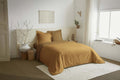 Parure De Couette 3 Pièces Réversible - 100% Coton - Miel/Caramel