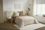 Parure De Couette 3 Pièces - 100% Coton - Sable/Taupe