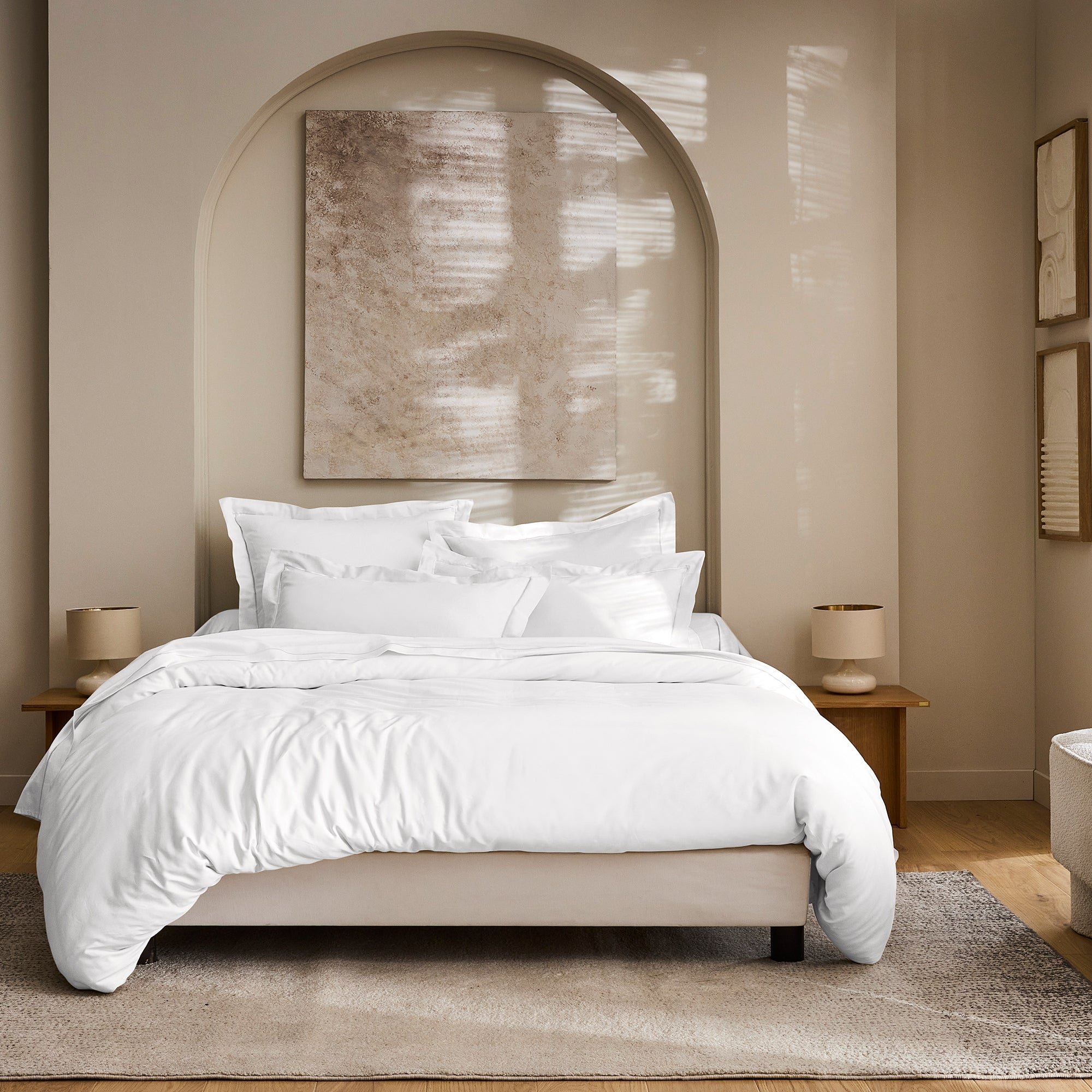 “Prestige” Duvet Cover - Cotton Satin - White