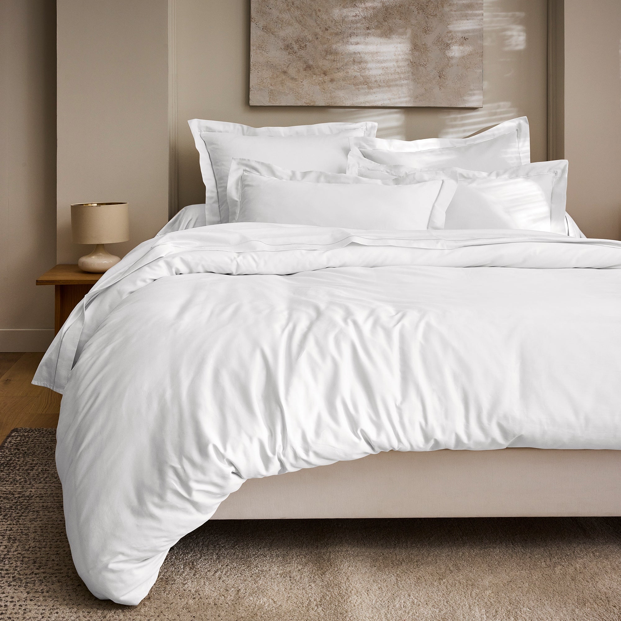 “Prestige” Duvet Cover - Cotton Satin - White