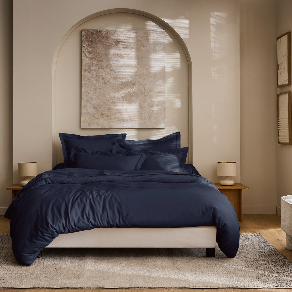 “Prestige” Duvet Cover - Cotton Satin - Velvet Blue