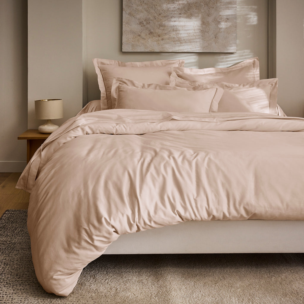 “Prestige” Duvet Cover - Cotton Satin - Blush Pink
