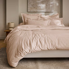 “Prestige” Duvet Cover - Cotton Satin - Blush Pink