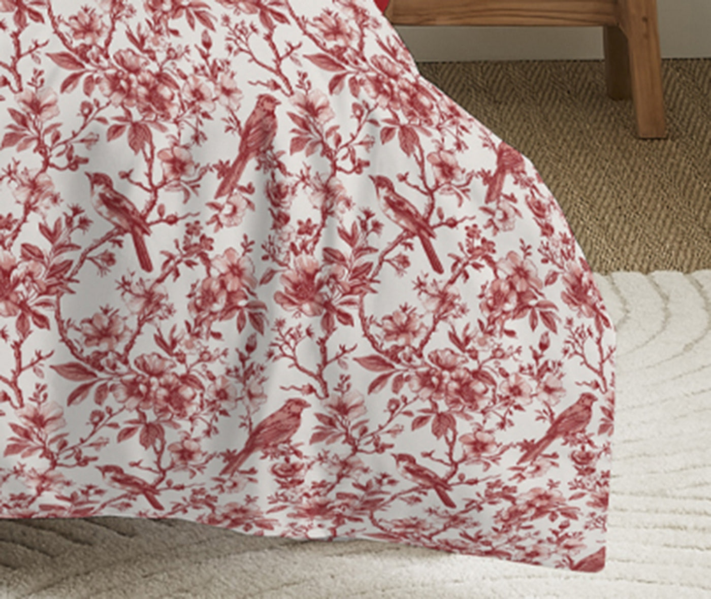 Pack Completo Estampado (Funda Nórdica + Funda(s) De Almohada+ Sábana Bajera) - 100% Algodón 57 Hilos - Rojo Berangere