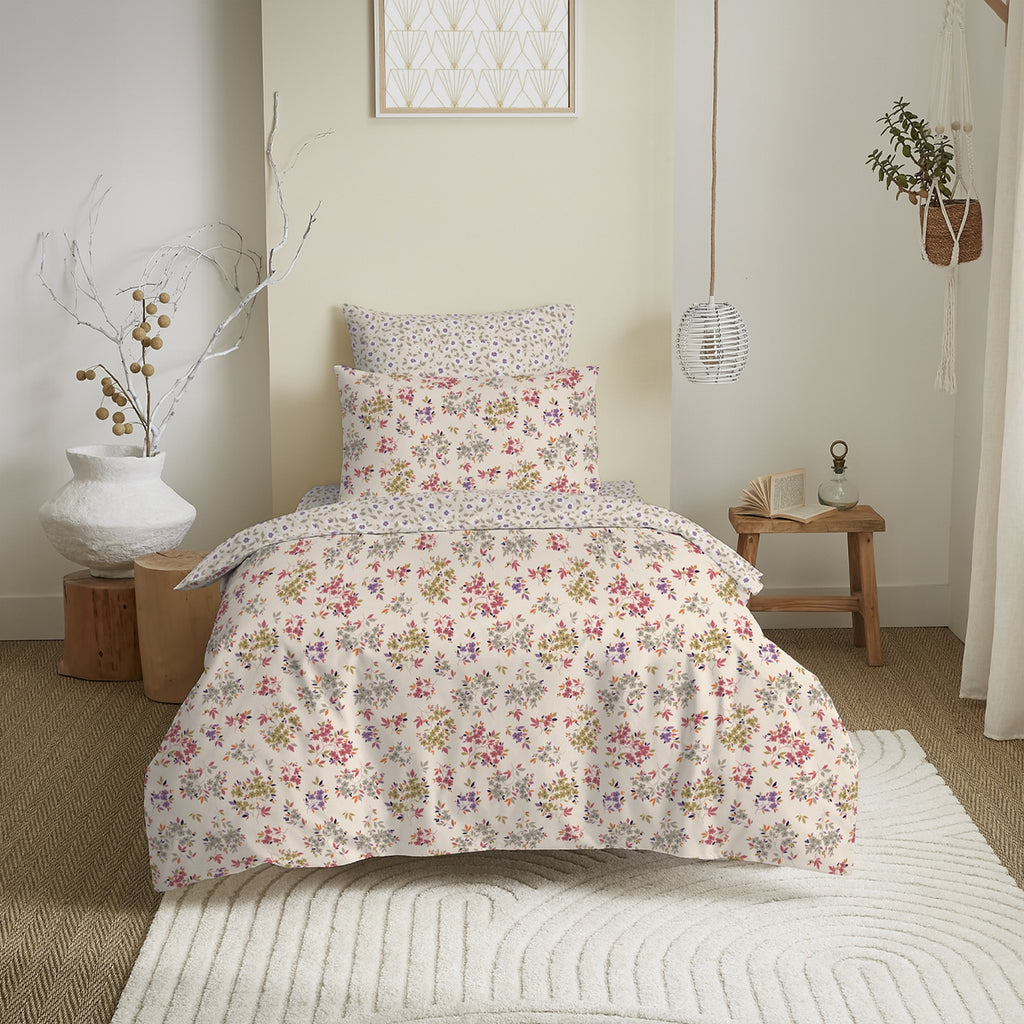 Pack Completo Estampado (Funda Nórdica + Funda(s) De Almohada+ Sábana Bajera) - 100% Algodón 57 Hilos - Tanya Multicolor