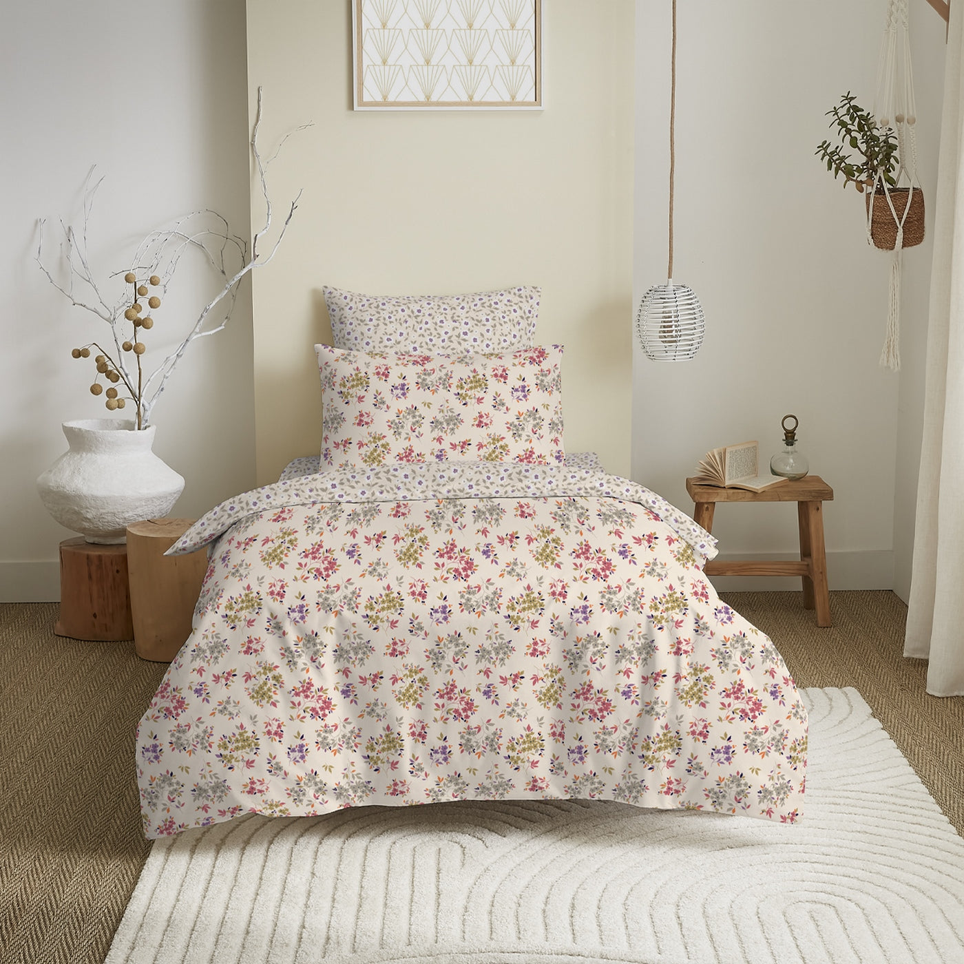 Pack Completo Estampado (Funda Nórdica + Funda(s) De Almohada+ Sábana Bajera) - 100% Algodón 57 Hilos - Tanya Multicolor
