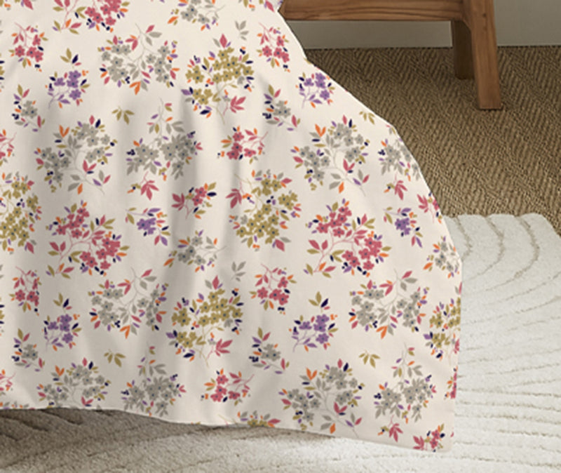 Pack Complet Imprimé (Housse De Couette + Taie(s) + Drap Housse) - 100% Coton 57 Fils - Tanya Multicolore