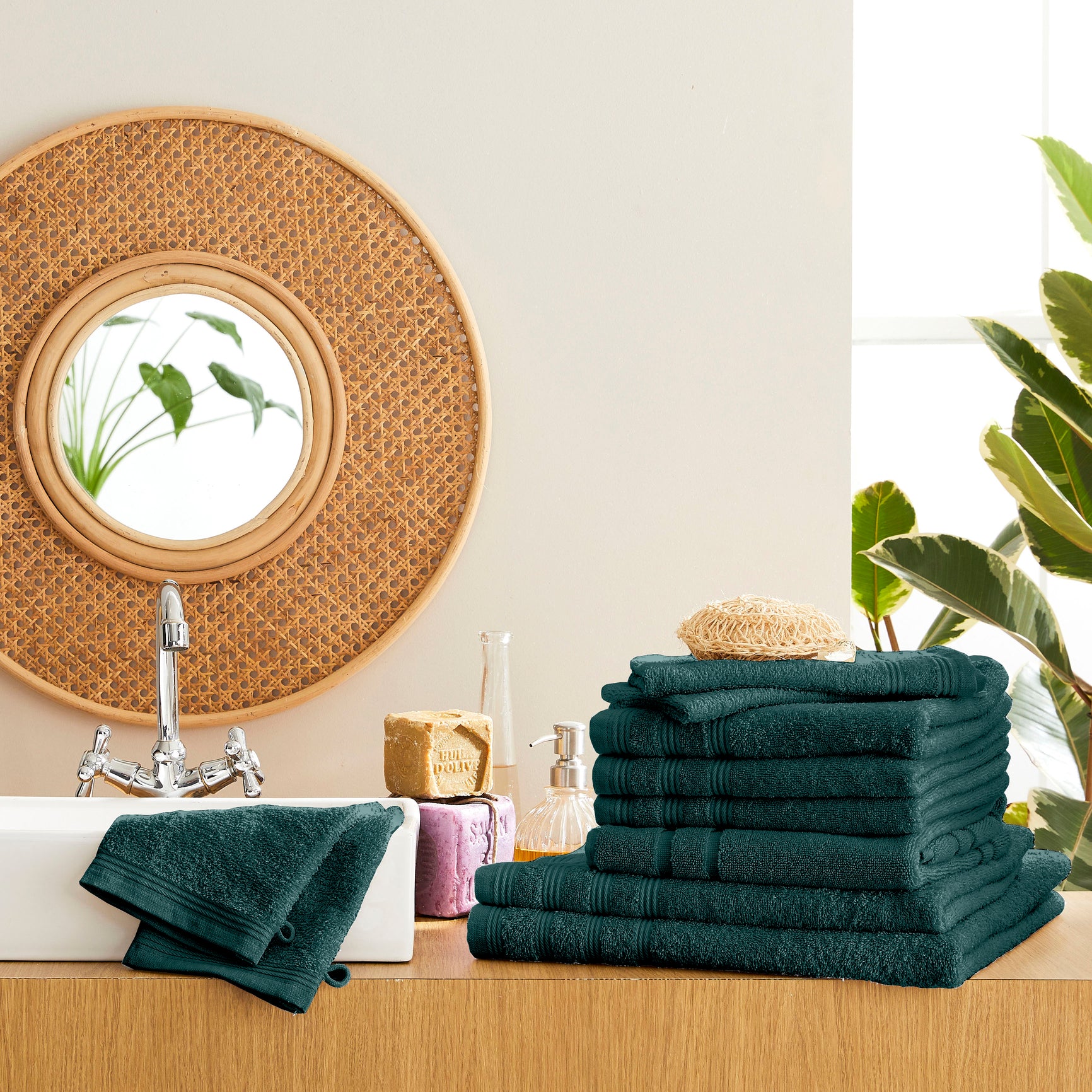 "Spa" Sponge Pack - 100% Cotton - Emerald