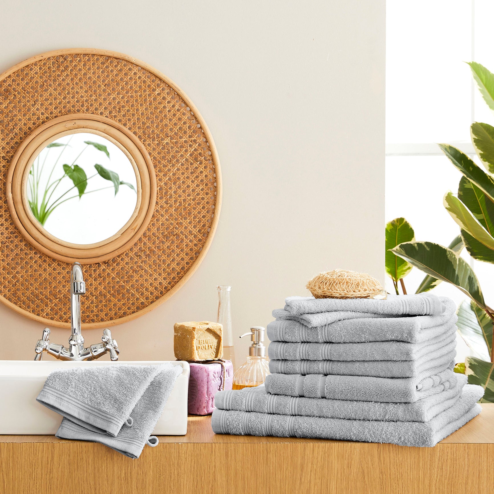 Pack Éponge "Spa" - 100% Coton - Perle