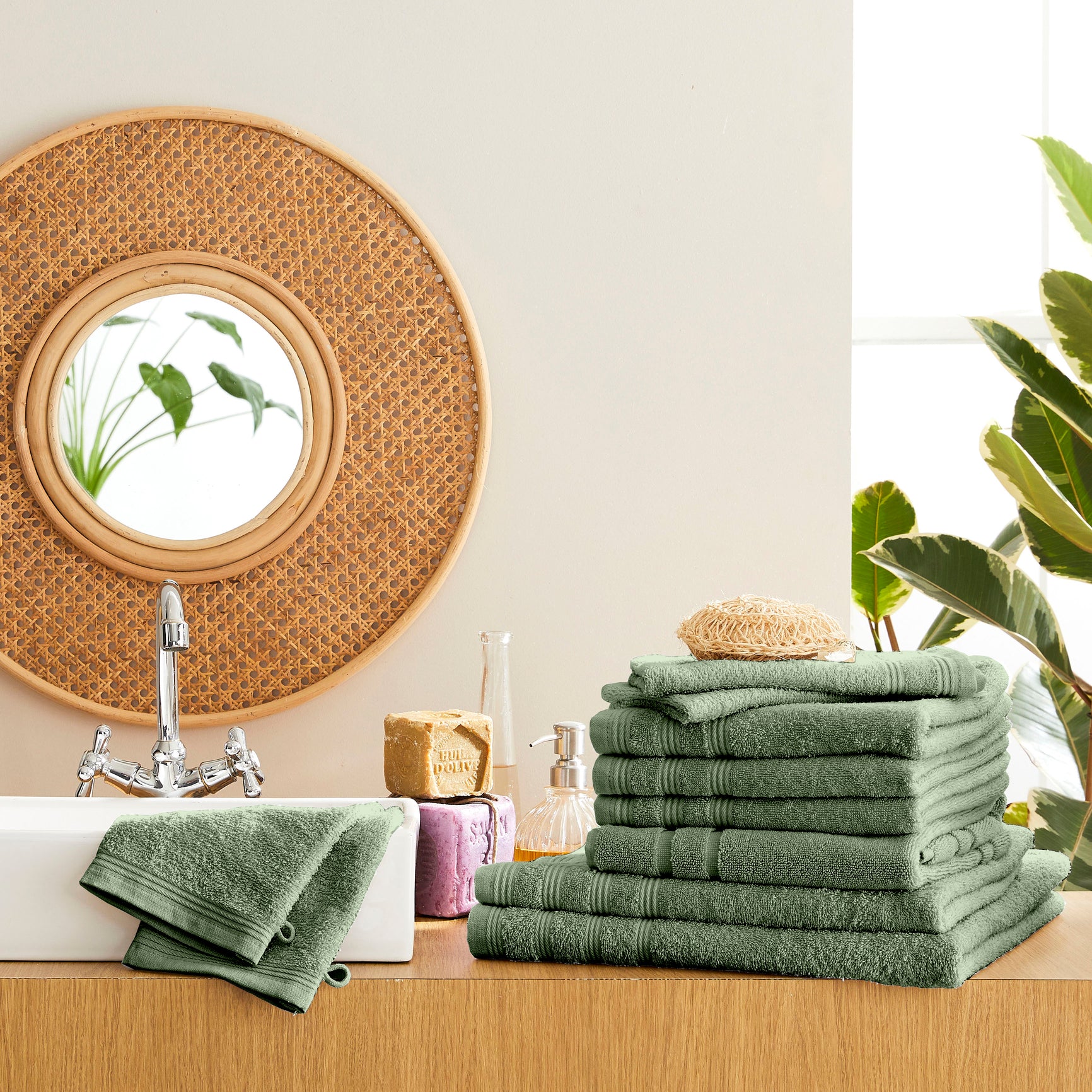 Pack Éponge "Spa" - 100% Coton - Romarin