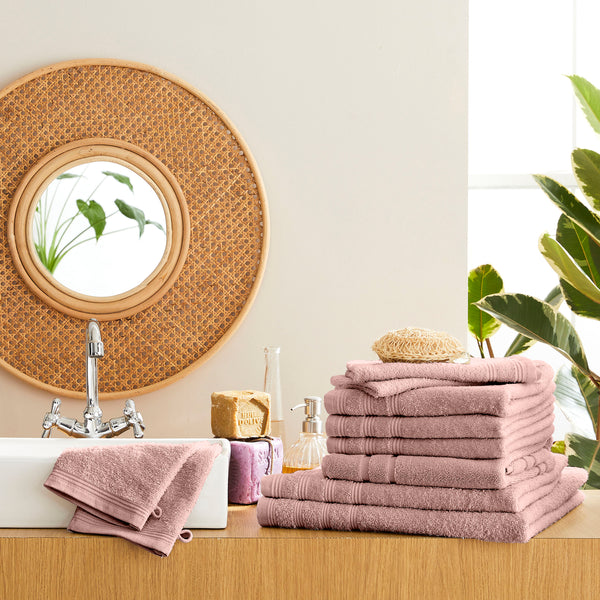 Pack Éponge "Spa" - 100% Coton - Vieux Rose