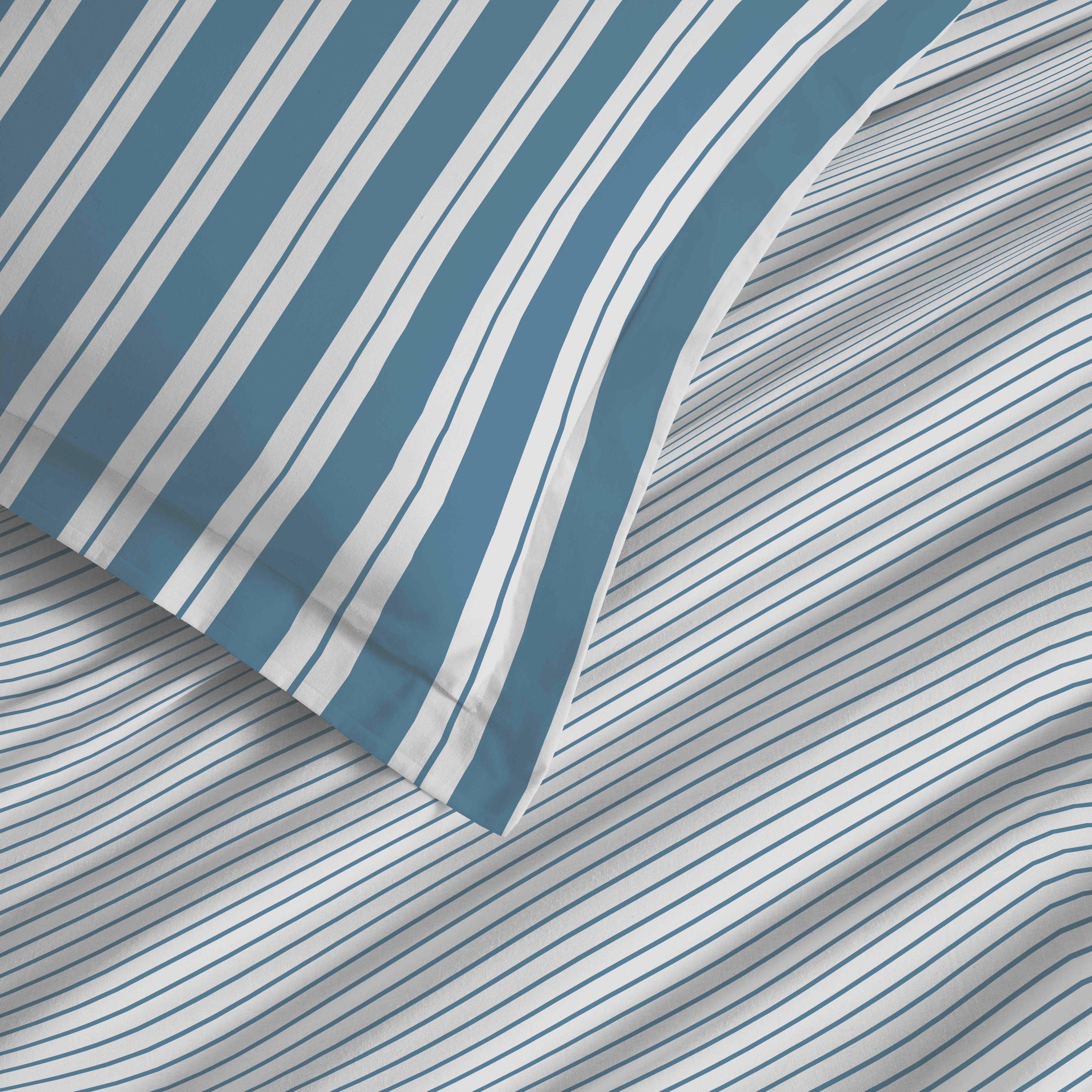 Parure De Draps 4 Pièces Pour Lit - 100% Coton - Florence Denim
