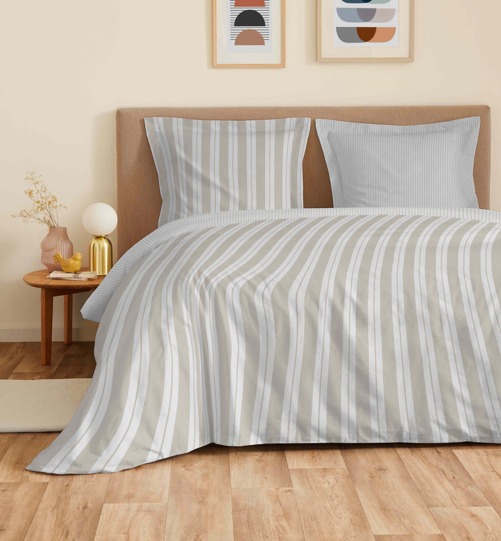 Parure De Draps 4 Pièces Pour Lit - 100% Coton - Florence Naturel