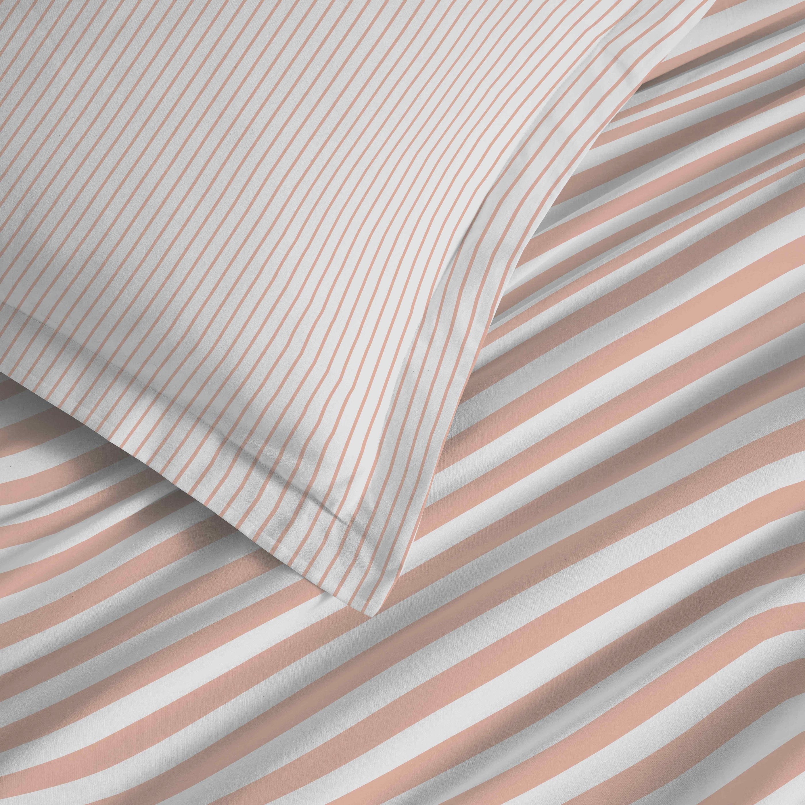 Parure De Draps 4 Pièces Pour Lit - 100% Coton - Palerme Blush