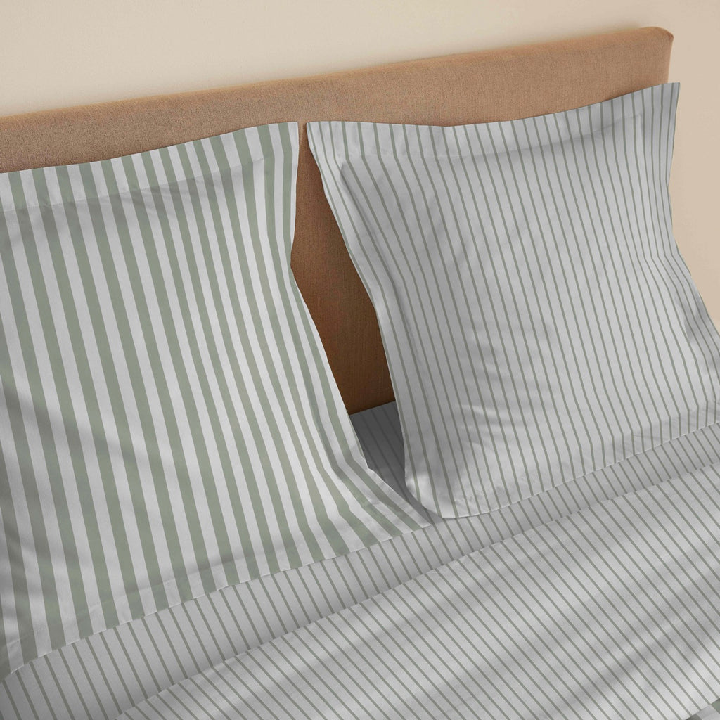 Parure De Draps 4 Pièces Pour Lit - 100% Coton - Palerme Eucalyptus