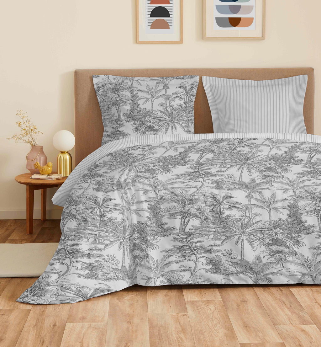 Parure De Draps 4 Pièces Pour Lit Grande Largeur - 100% Coton - Adama Perle