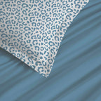Juego de Sábanas para Cama Grande de 4 Piezas - 100% Algodón - Azul Diana