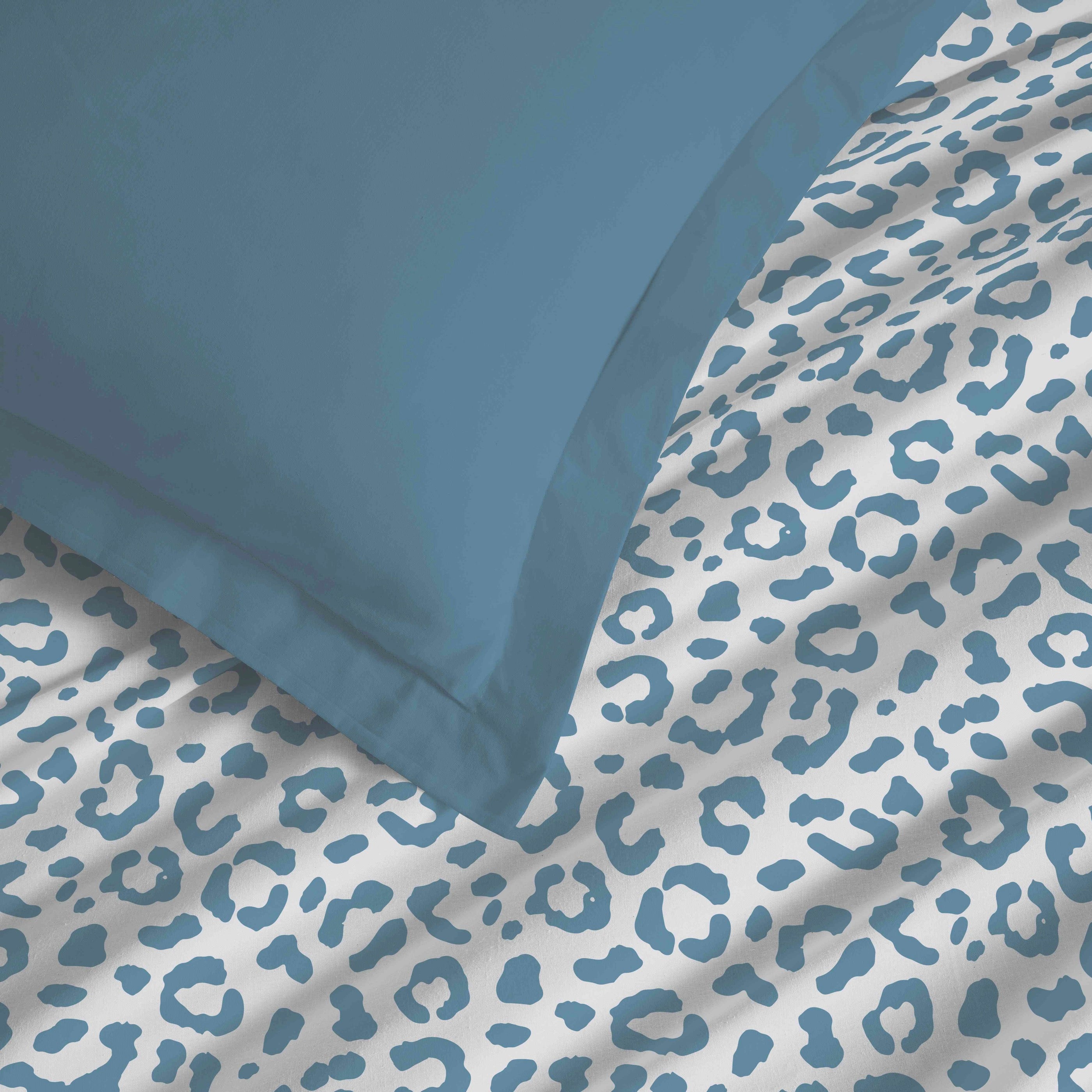 Juego de Sábanas para Cama Grande de 4 Piezas - 100% Algodón - Azul Diana