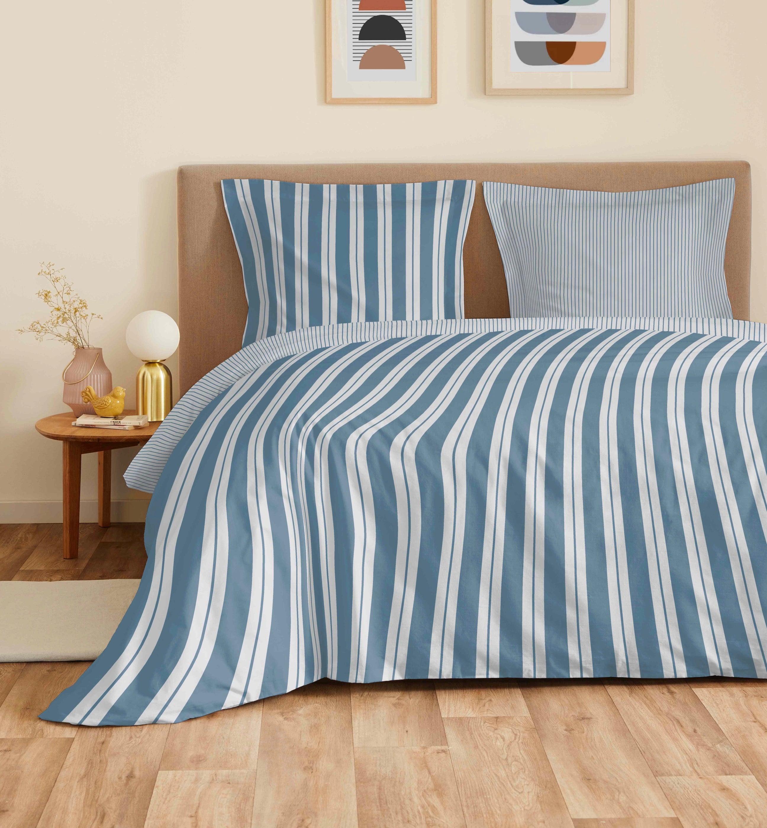 Juego de Sábanas para Cama Grande 4 Piezas - 100% Algodón - Florence Denim