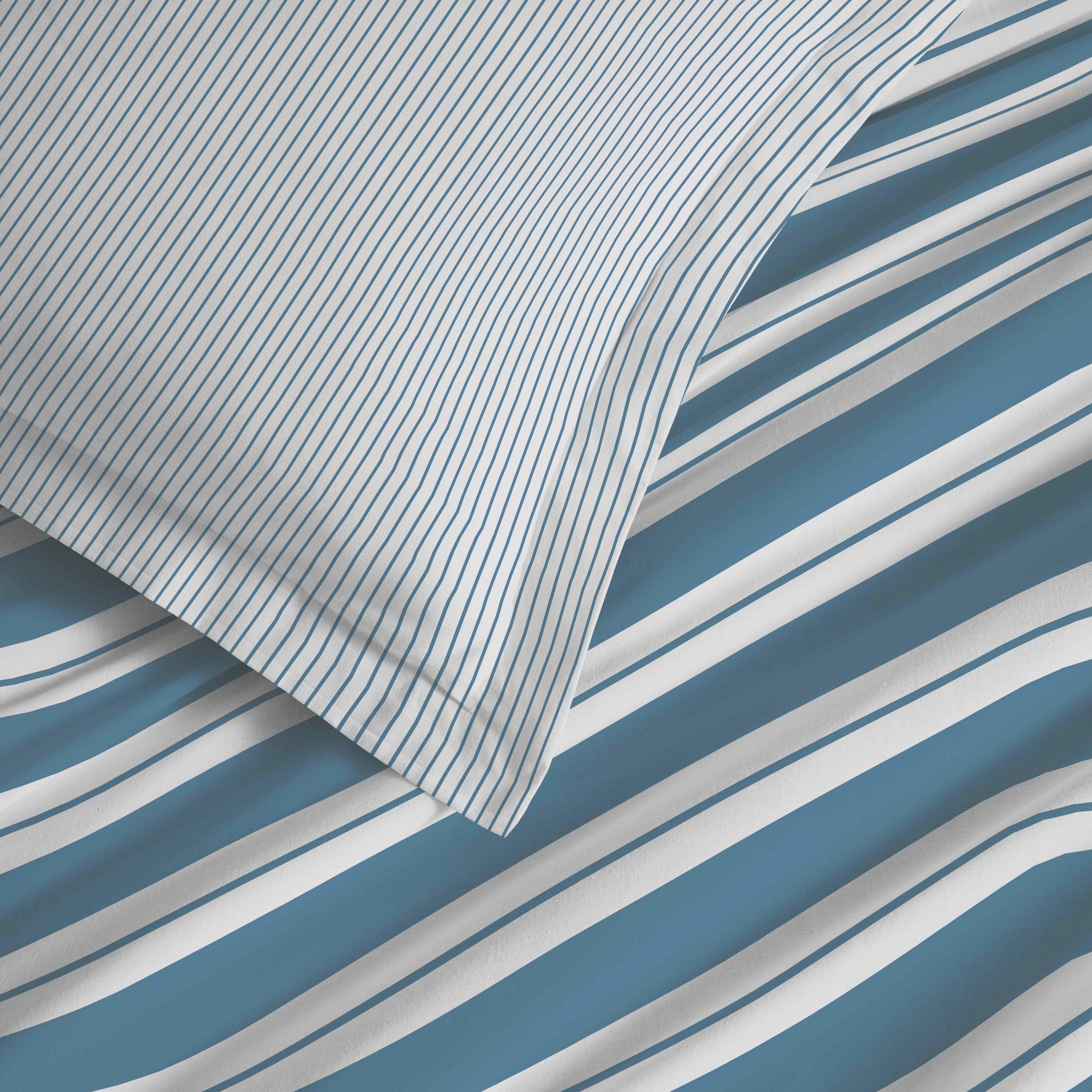 Juego de Sábanas para Cama Grande 4 Piezas - 100% Algodón - Florence Denim