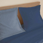 Parure De Draps 4 Pièces Pour Lit Grande Largeur - 100% Coton - Gabrielle Marine