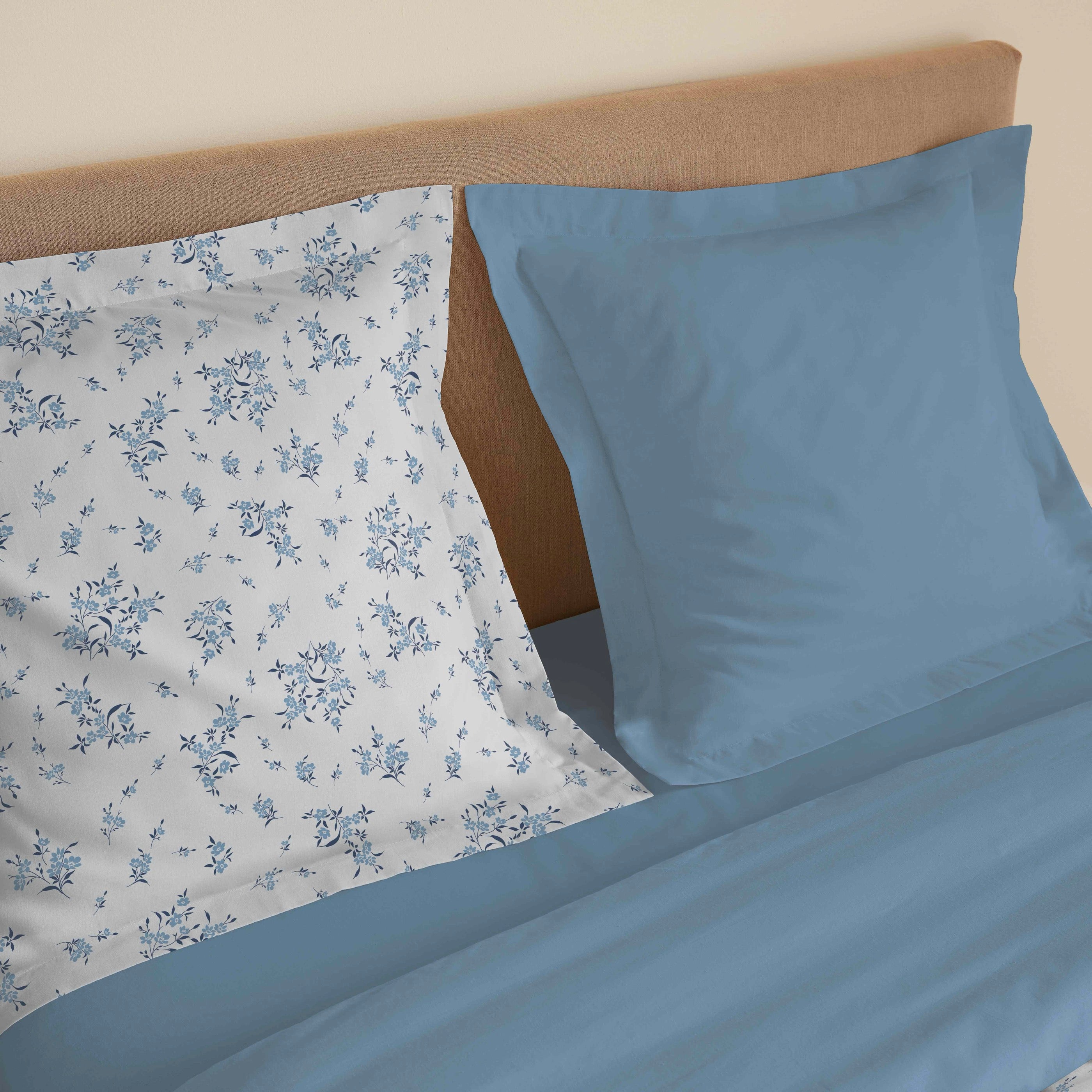 Juego de Sábanas para Cama Grande de 4 Piezas - 100% Algodón - Azul Louise