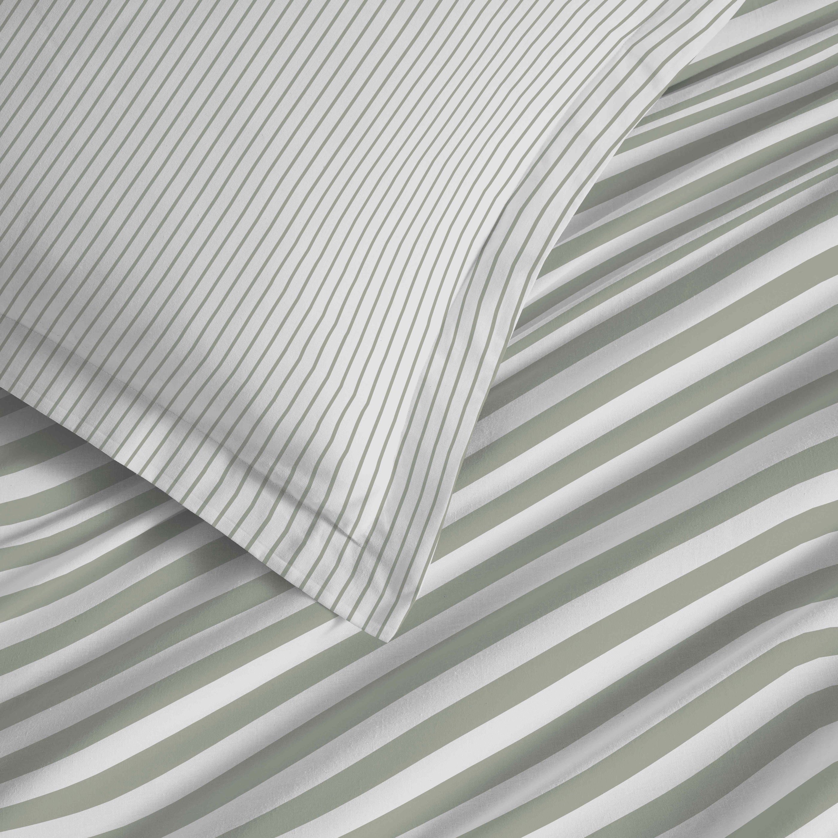 Juego de Sábanas para Cama Grande 4 Piezas - 100% Algodón - Palermo Eucalipto