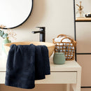 Serviette De Toilette "Spa" - 100% Coton - Bleu Nuit