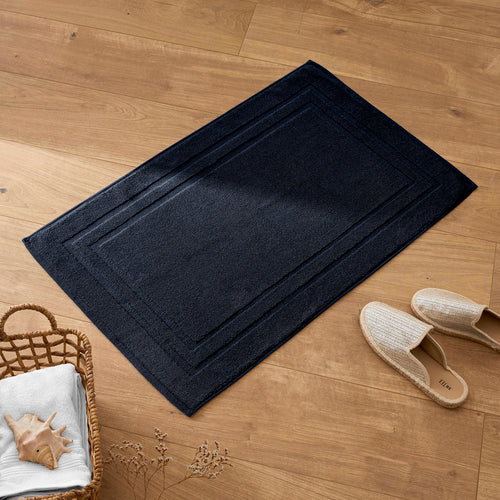 Tapis De Bain "Spa" - 100% Coton - Bleu Nuit