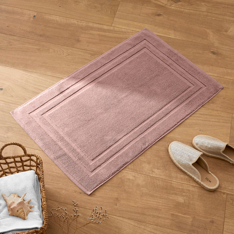 Tapis De Bain "Spa" - 100% Coton - Vieux Rose